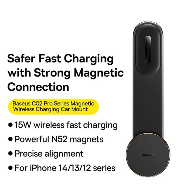 Baseus C02 Pro Wireless Charging Car Mount - Black