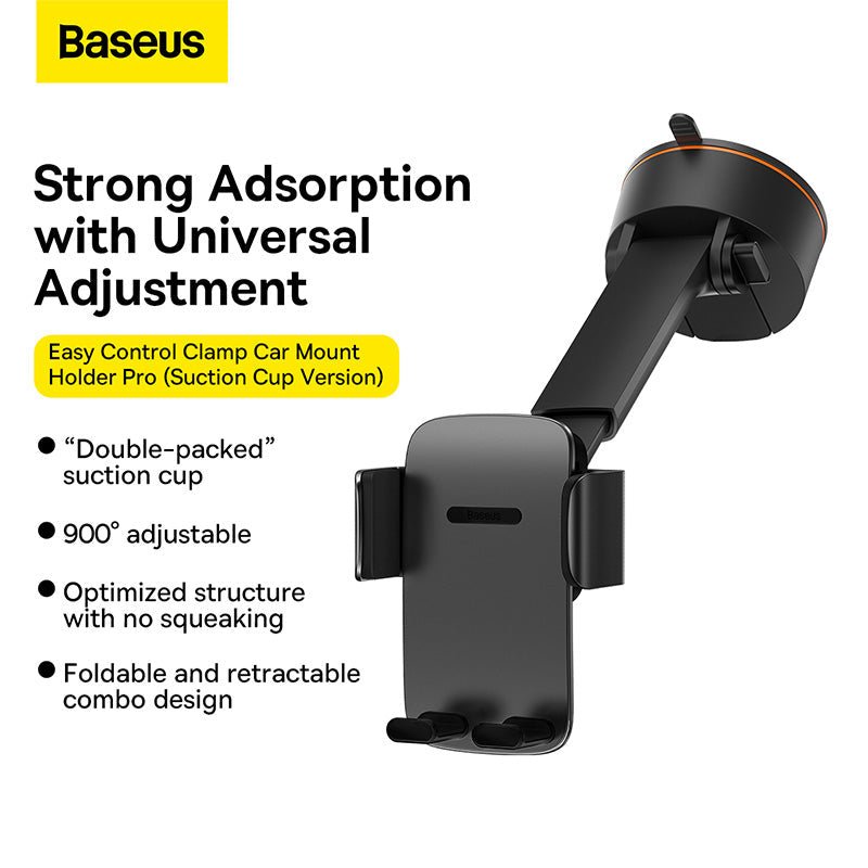 Baseus Easy Control Car Mount Holder Suction Cup Version - Black