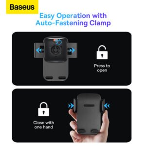 Baseus Easy Control Car Mount Holder Suction Cup Version - Black