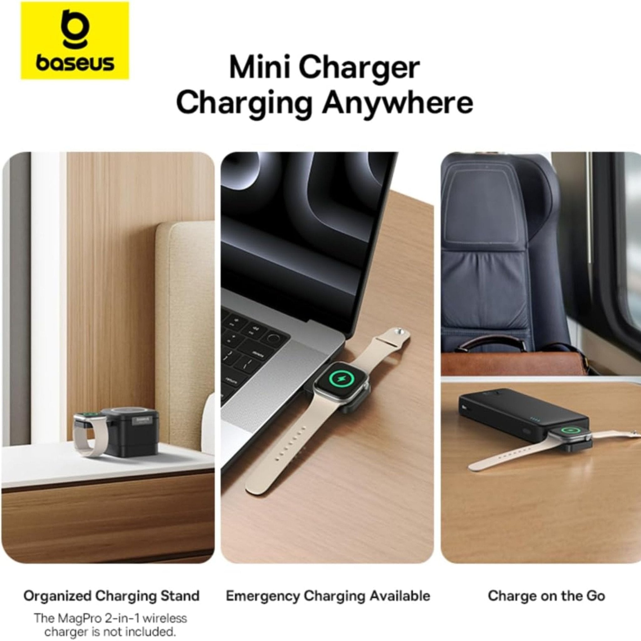 Baseus MagPro Magnetic Wireless Charger for Apple Watch - Black