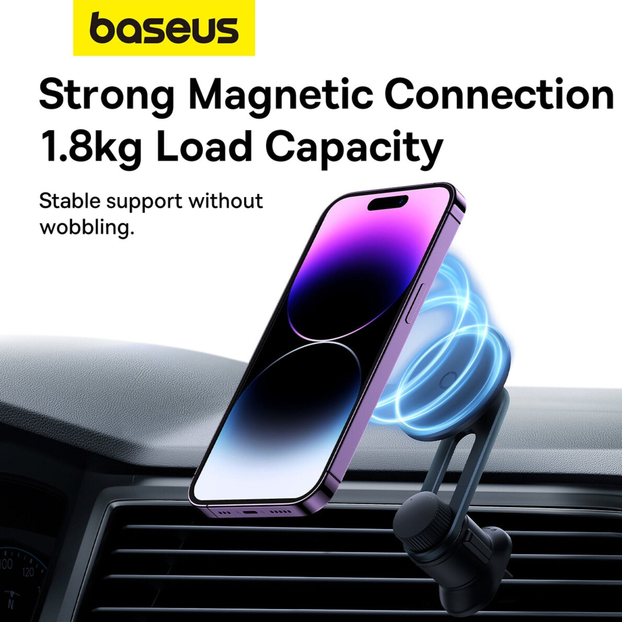 Baseus MagPro Series 360° Adjustable Magnetic Car Phone Holder - Black