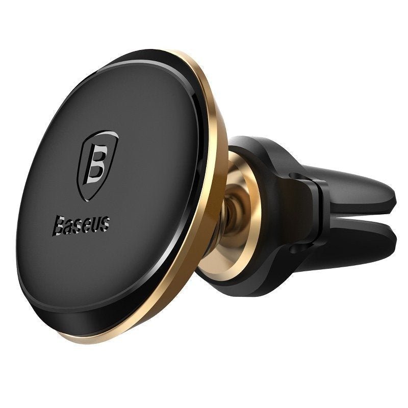 Baseus Magnetic Air Vent Car Mount Holder With Cable Clip - Gold