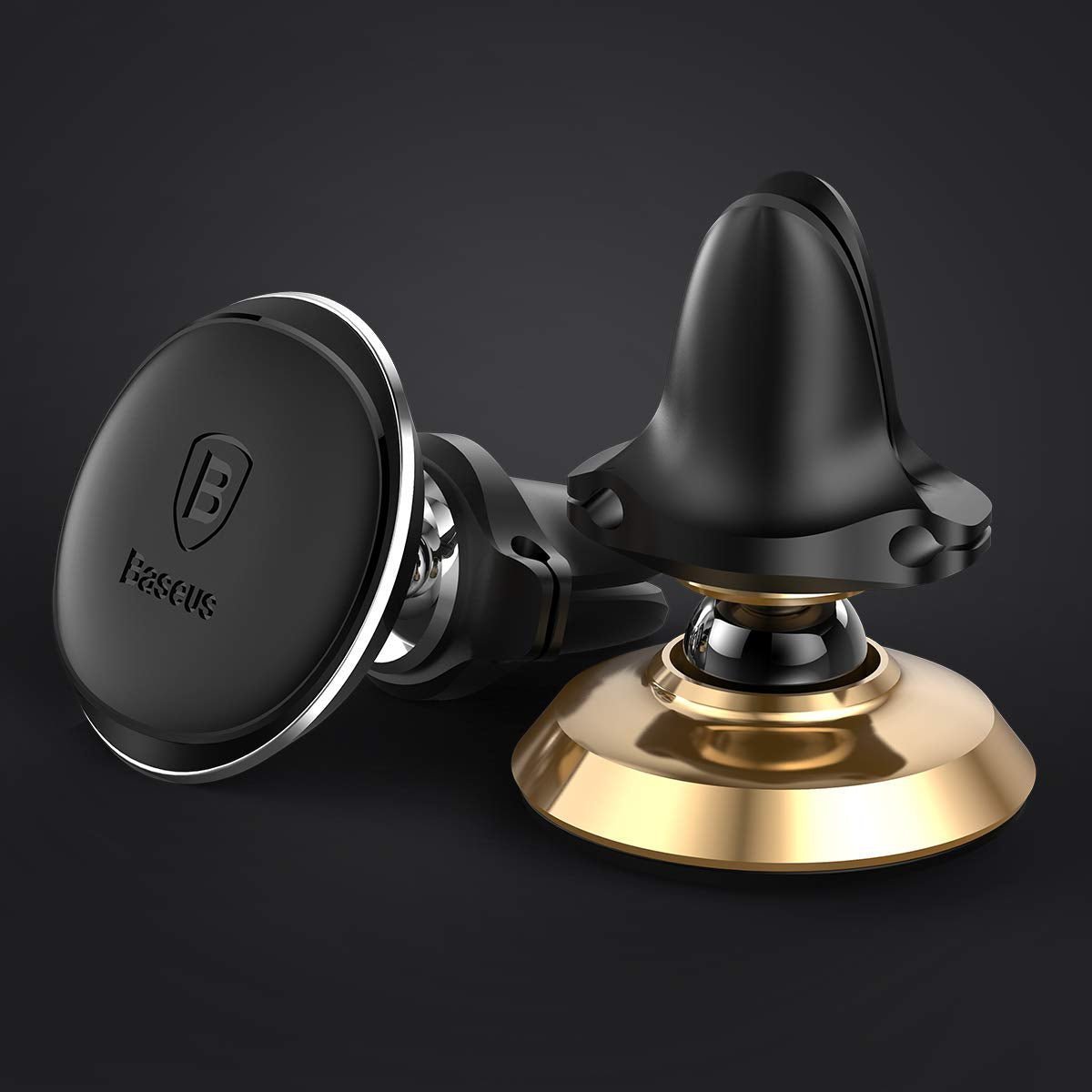 Baseus Magnetic Air Vent Car Mount Holder With Cable Clip - Gold