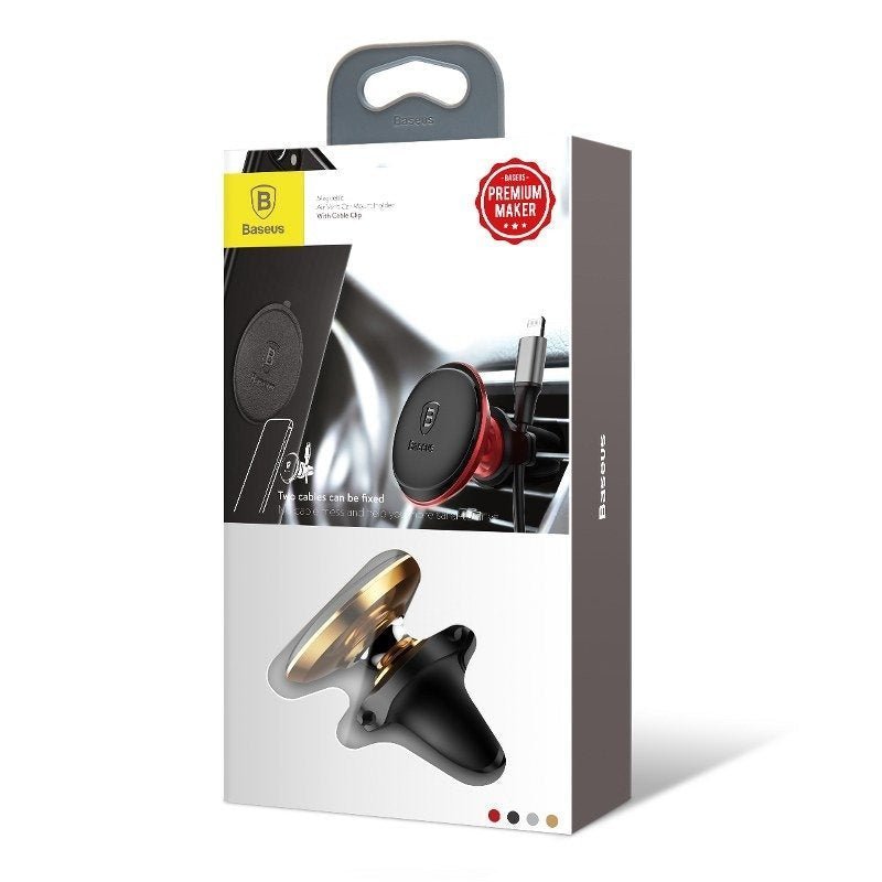 Baseus Magnetic Air Vent Car Mount Holder With Cable Clip - Gold