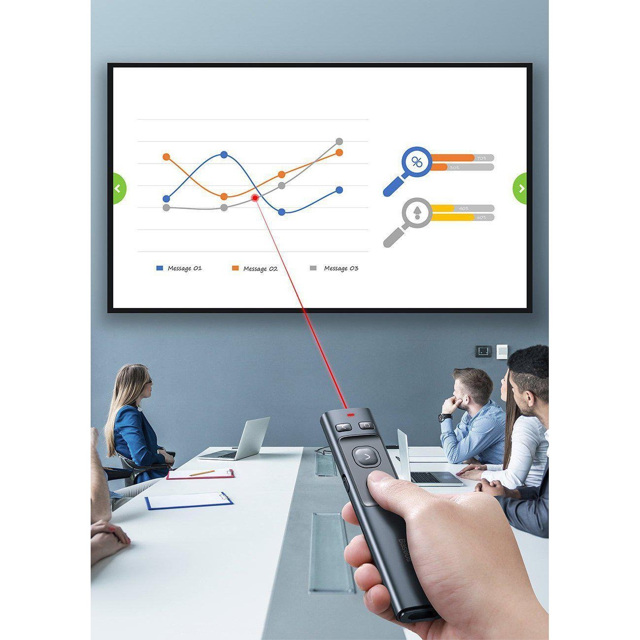 Baseus Orange Dot Wireless Presenter (Red Laser)