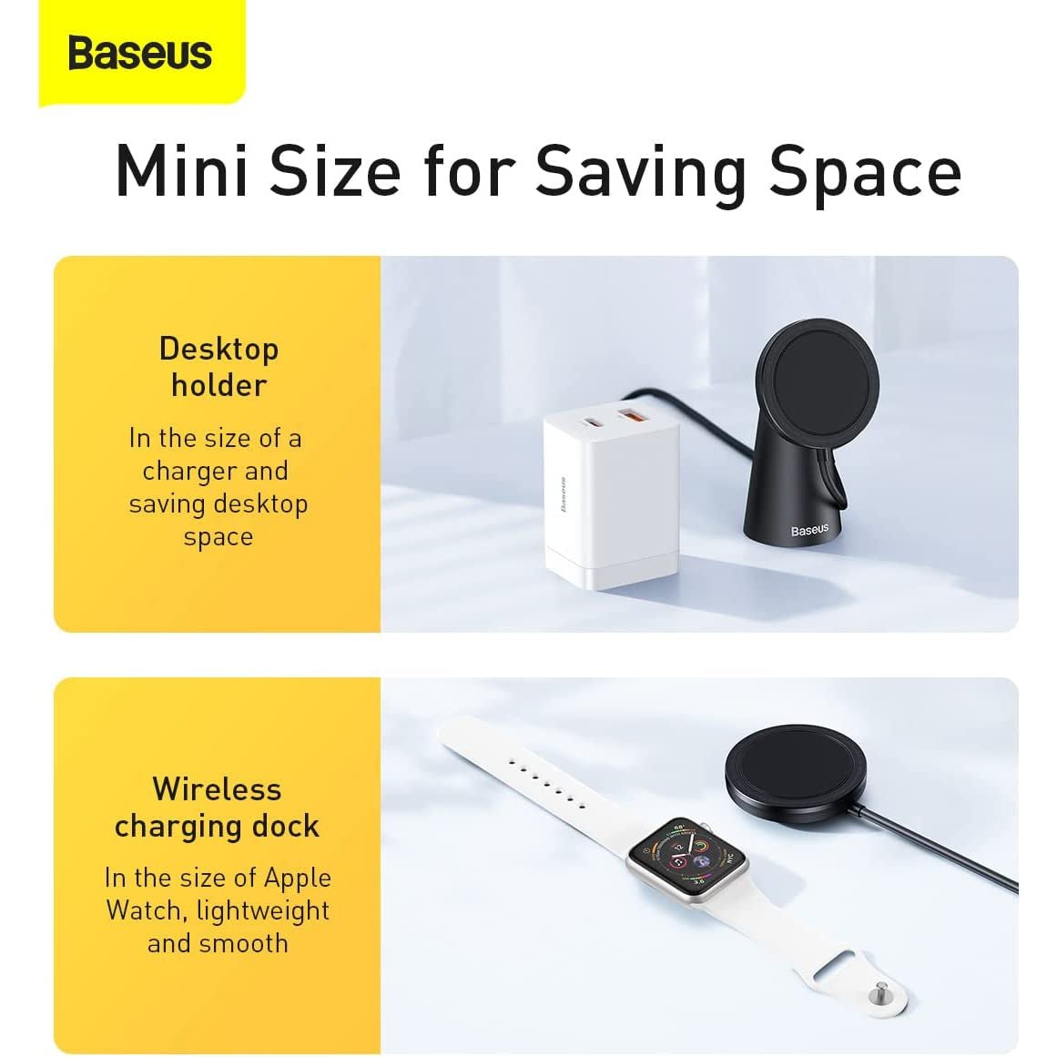 Baseus Simple Magnetic Stand Wireless Charger 15W - Black