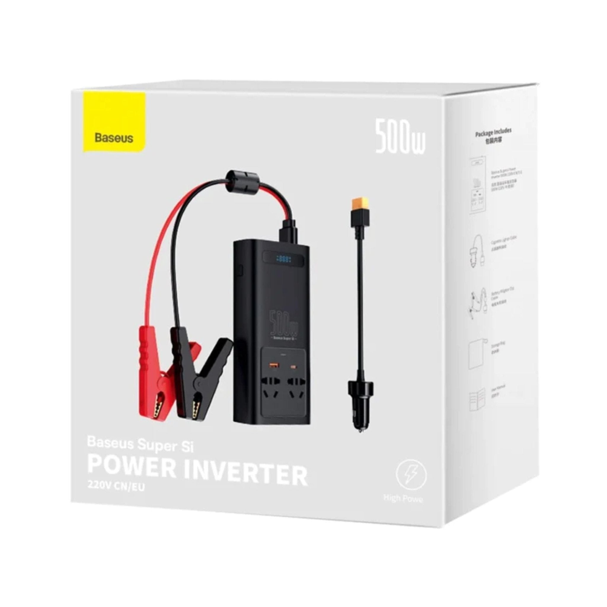 Baseus Super Si Power Inverter 500W 220V CN - EU Plug - Black