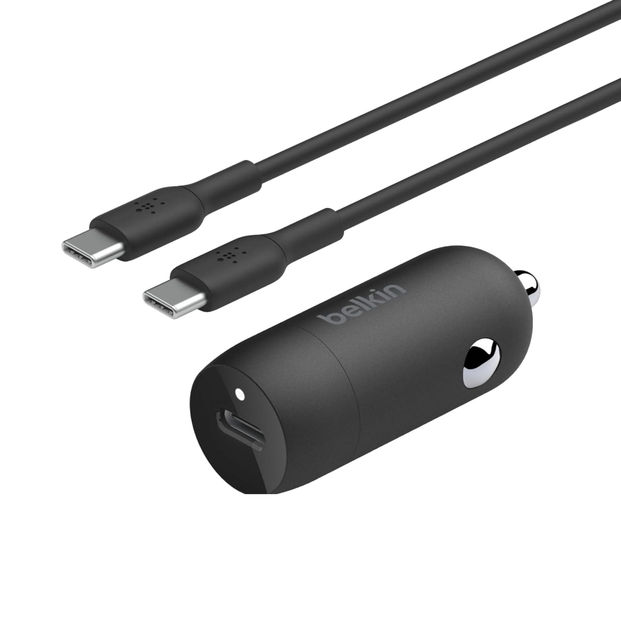 Belkin USB-C Car Charger With PPS 30W +USB-C -USB-C Cable - Black