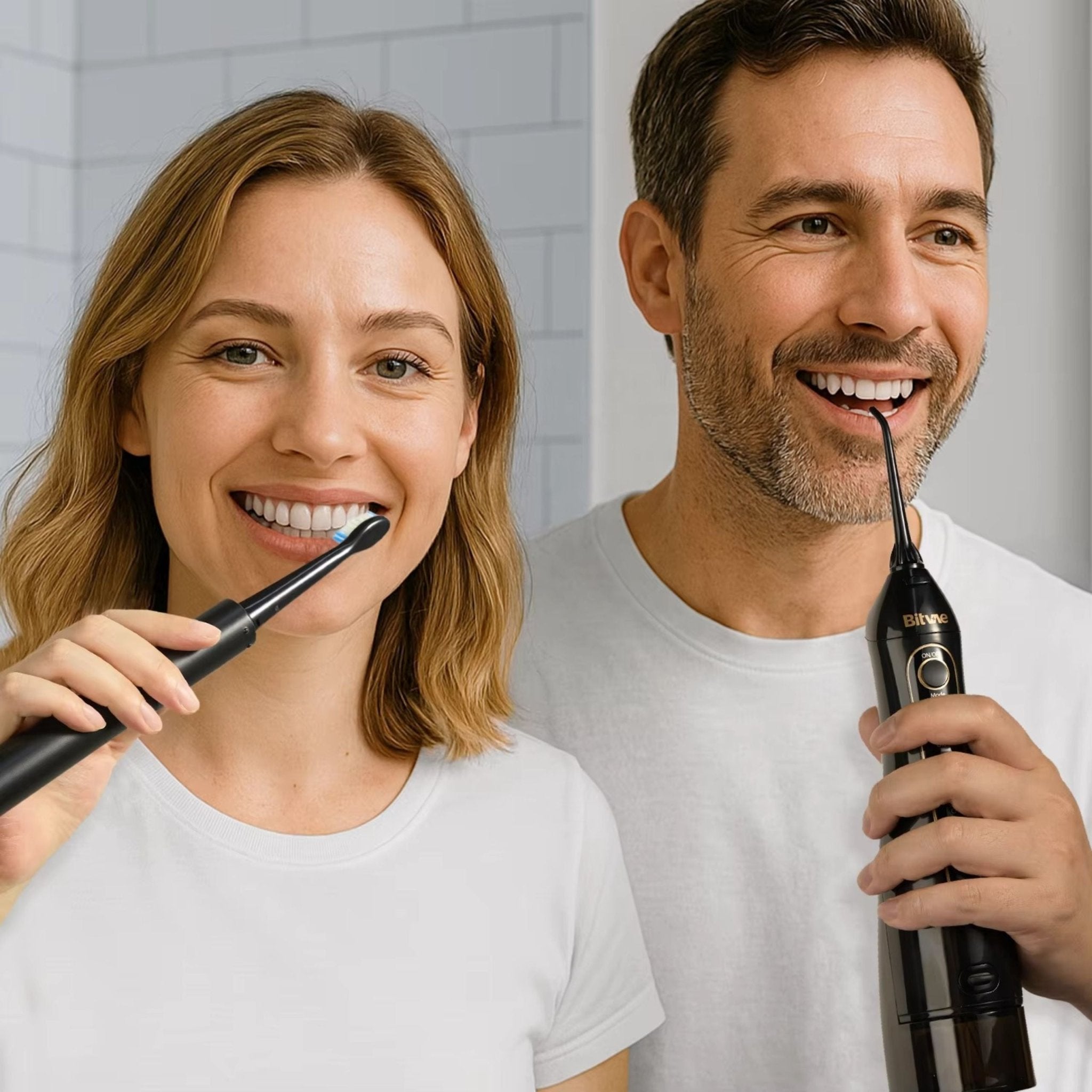 Bitvae Oral Care Daily E11 Electric Toothbrush and F5020E Oral Irrigator - Black