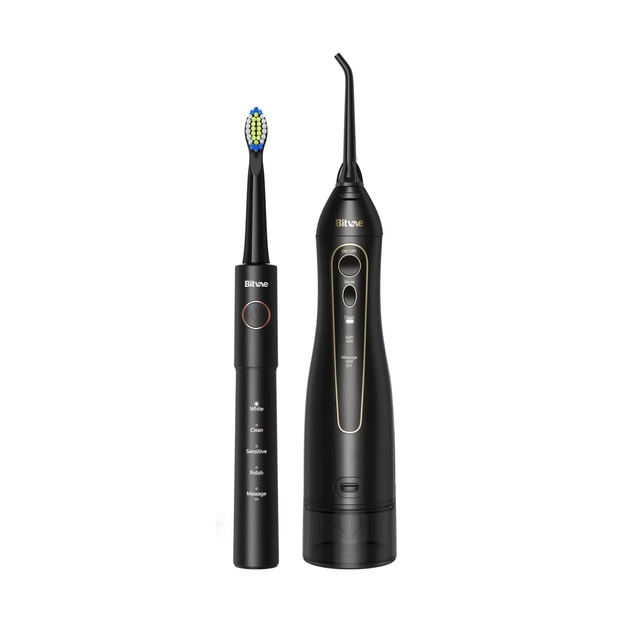 Bitvae Oral Care Daily E11 Electric Toothbrush and F5020E Oral Irrigator - Black