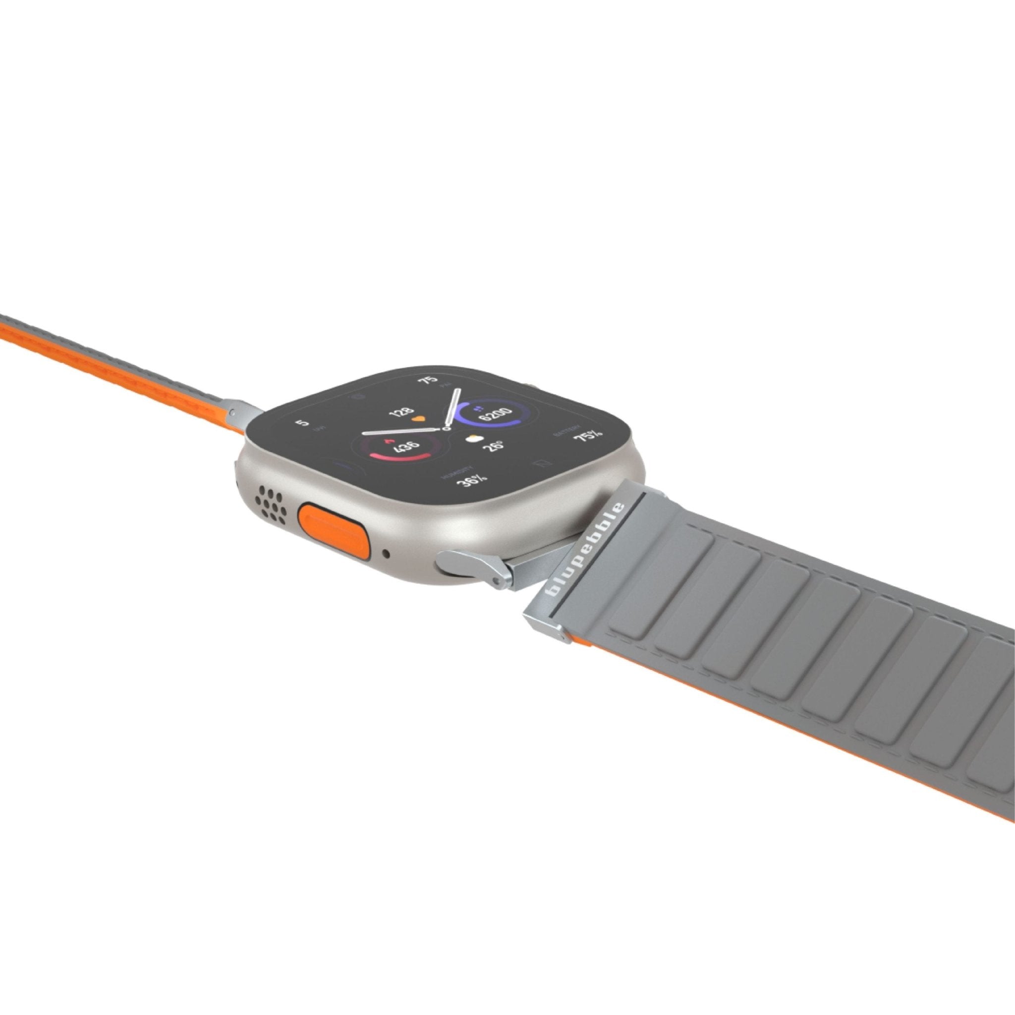 Blupebble Silicone Reversible Magnetic Strap - Gray/Orange