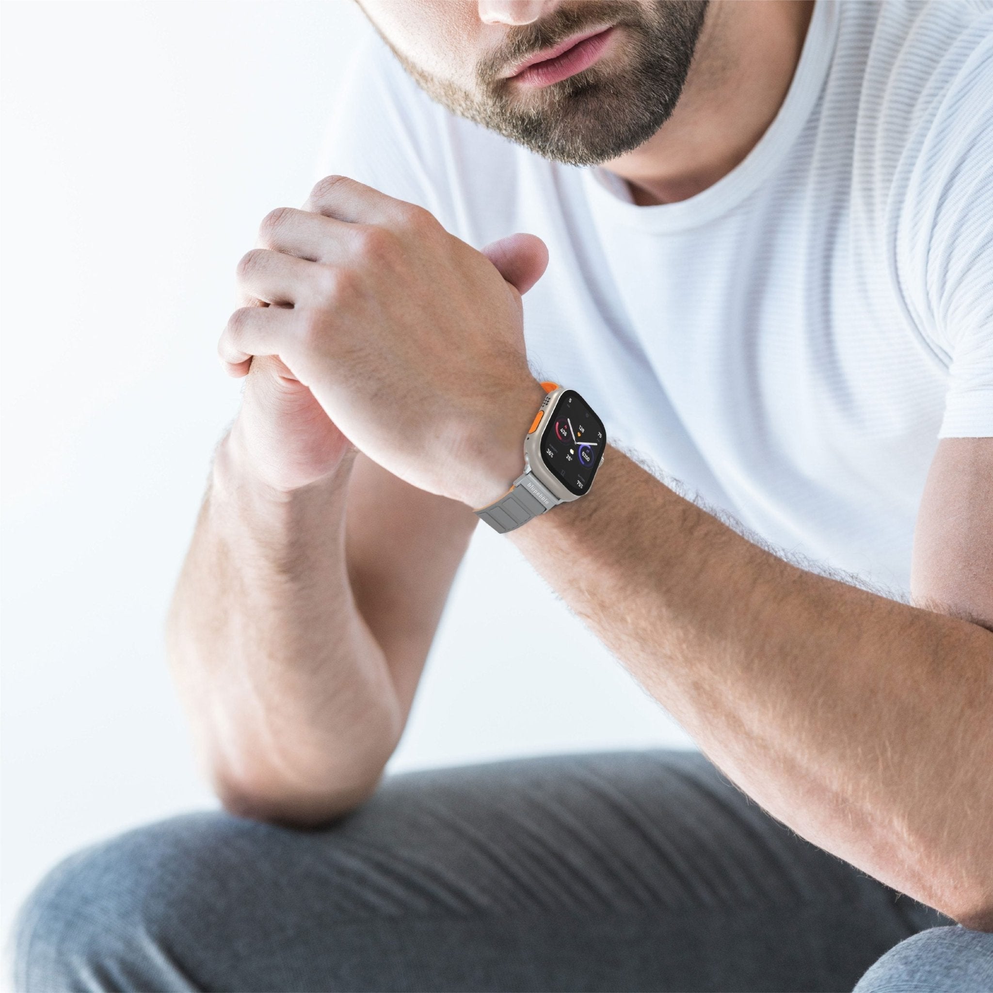 Blupebble Silicone Reversible Magnetic Strap - Gray/Orange