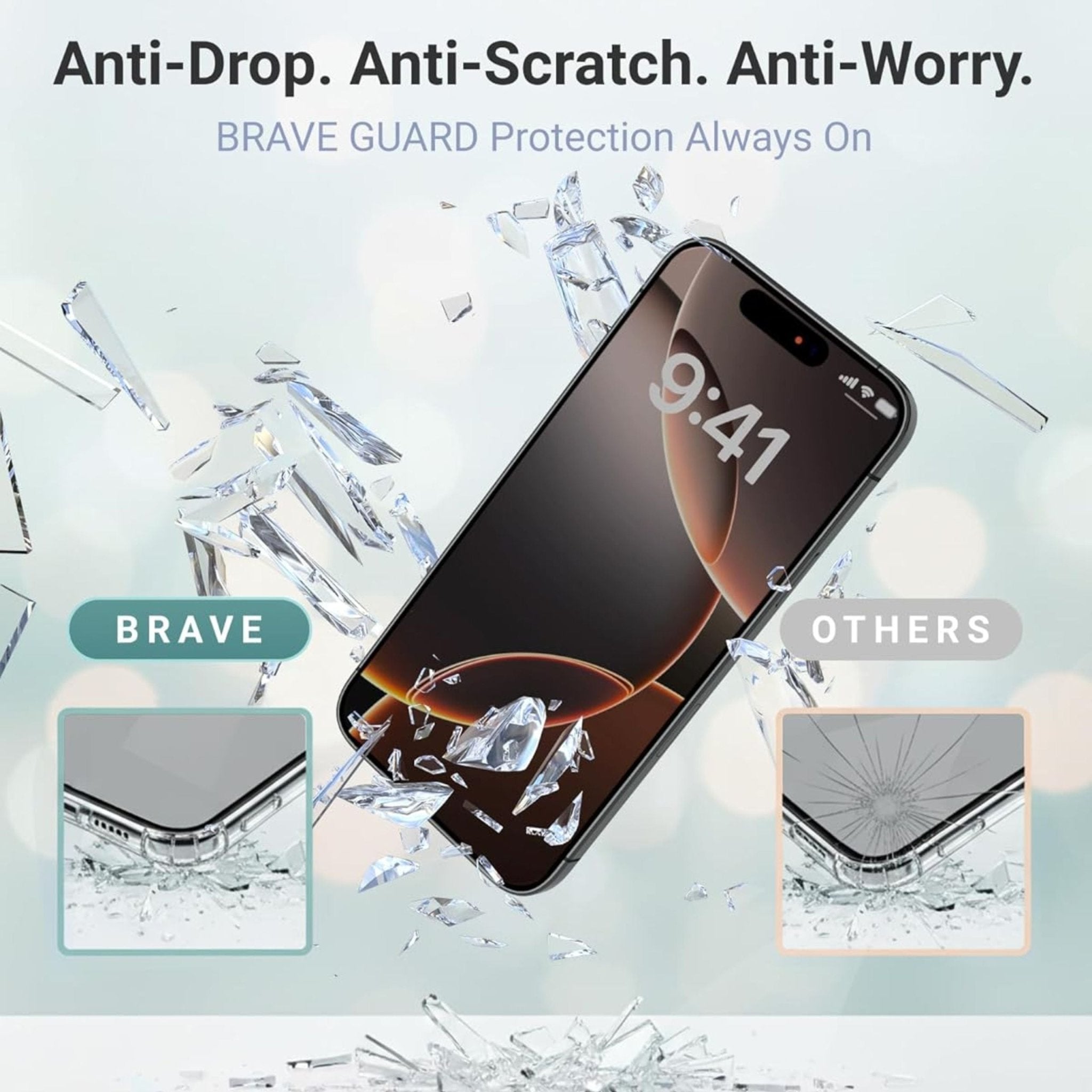 Brave 2.5D Privacy Screen Protector for iPhone 17 Air , 17 Pro & 17 Pro Max Impact & Scratch Protection SP-17M