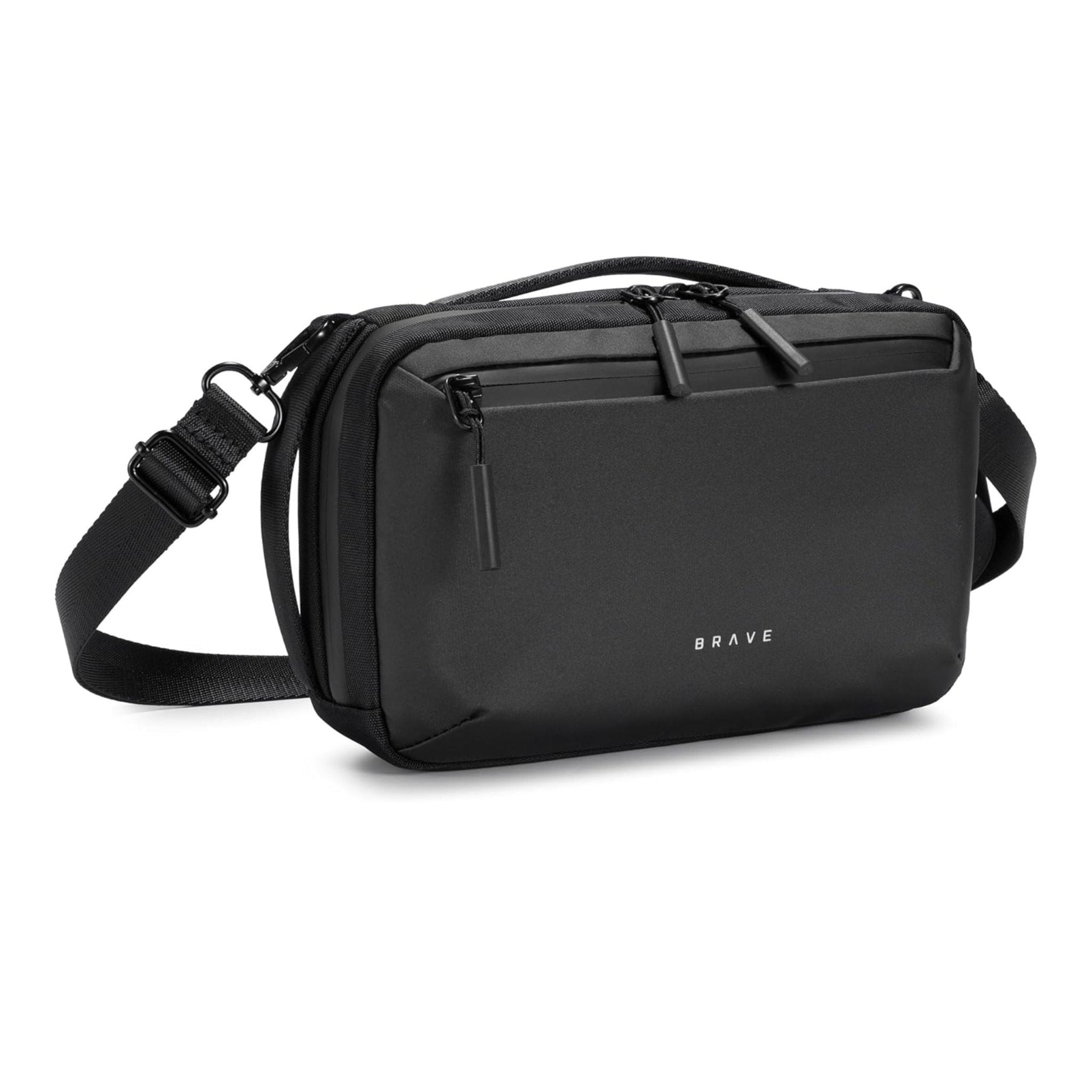 Brave Tech Pouch Organizer - Luxury Gadget Storage For Travel BTP-05 L - Black