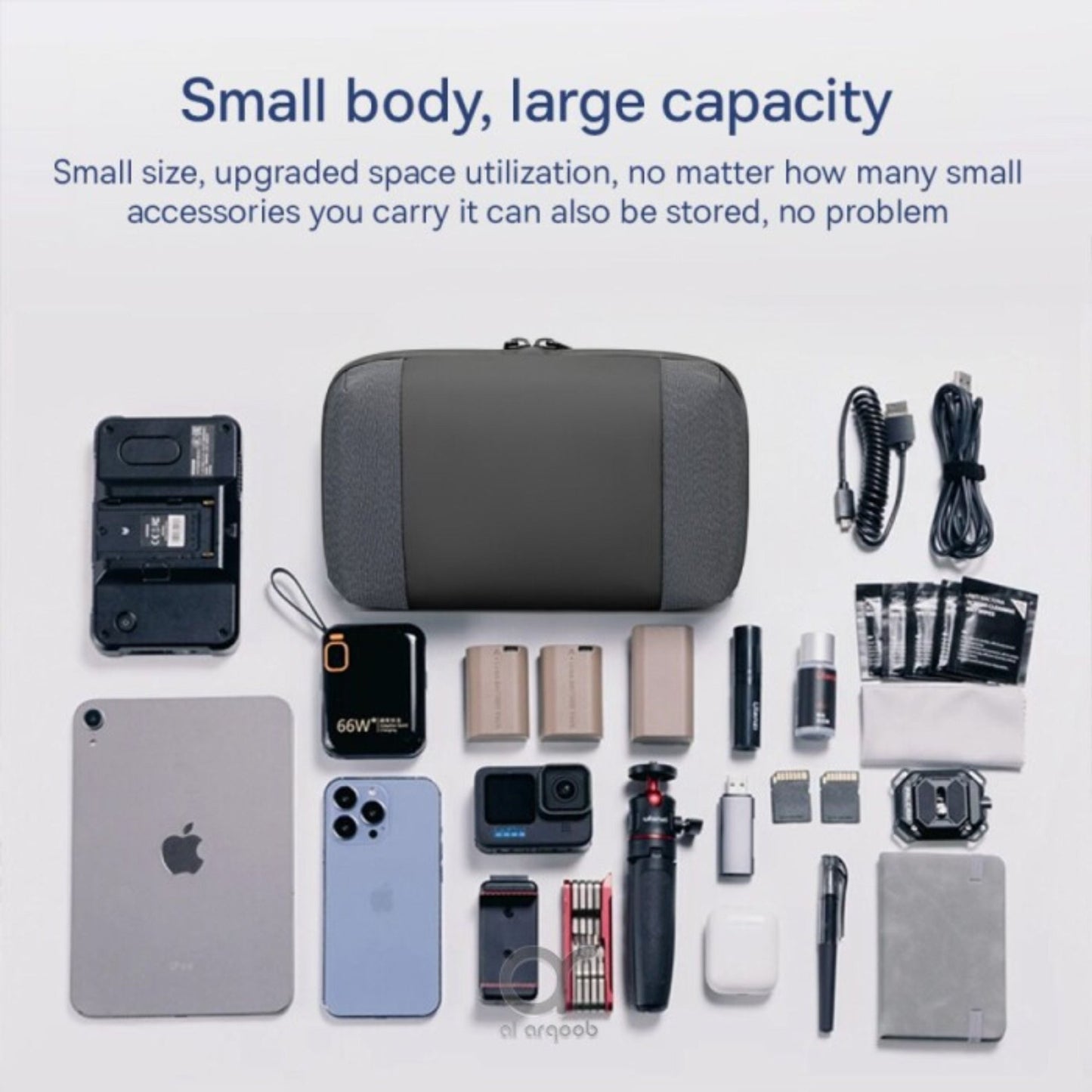 Brave Tech Pouch Organizer - Portable Gadget Storage Bag BTP-01 - Black