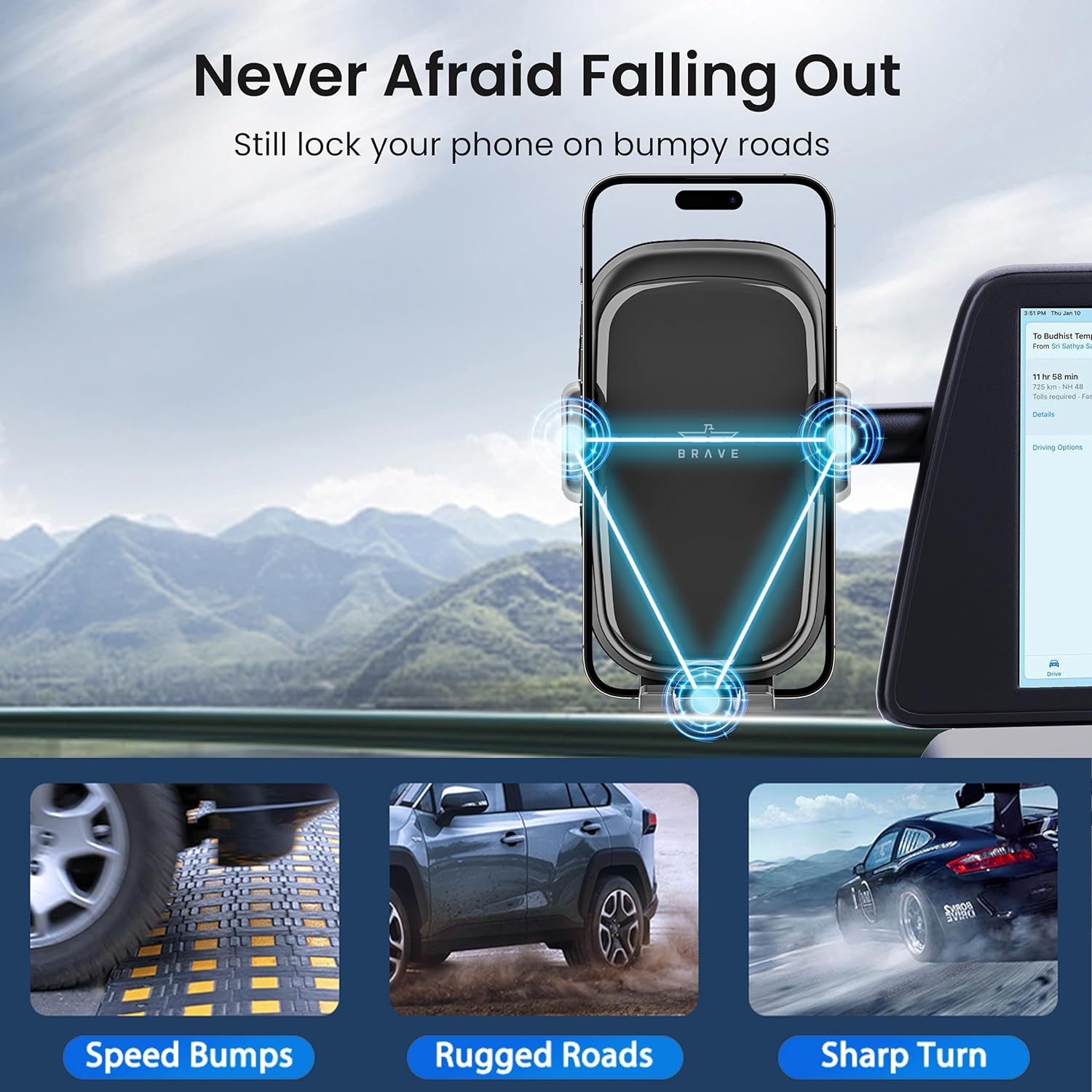 Brave Universal Smartphone Holder BHL - 50 - Black