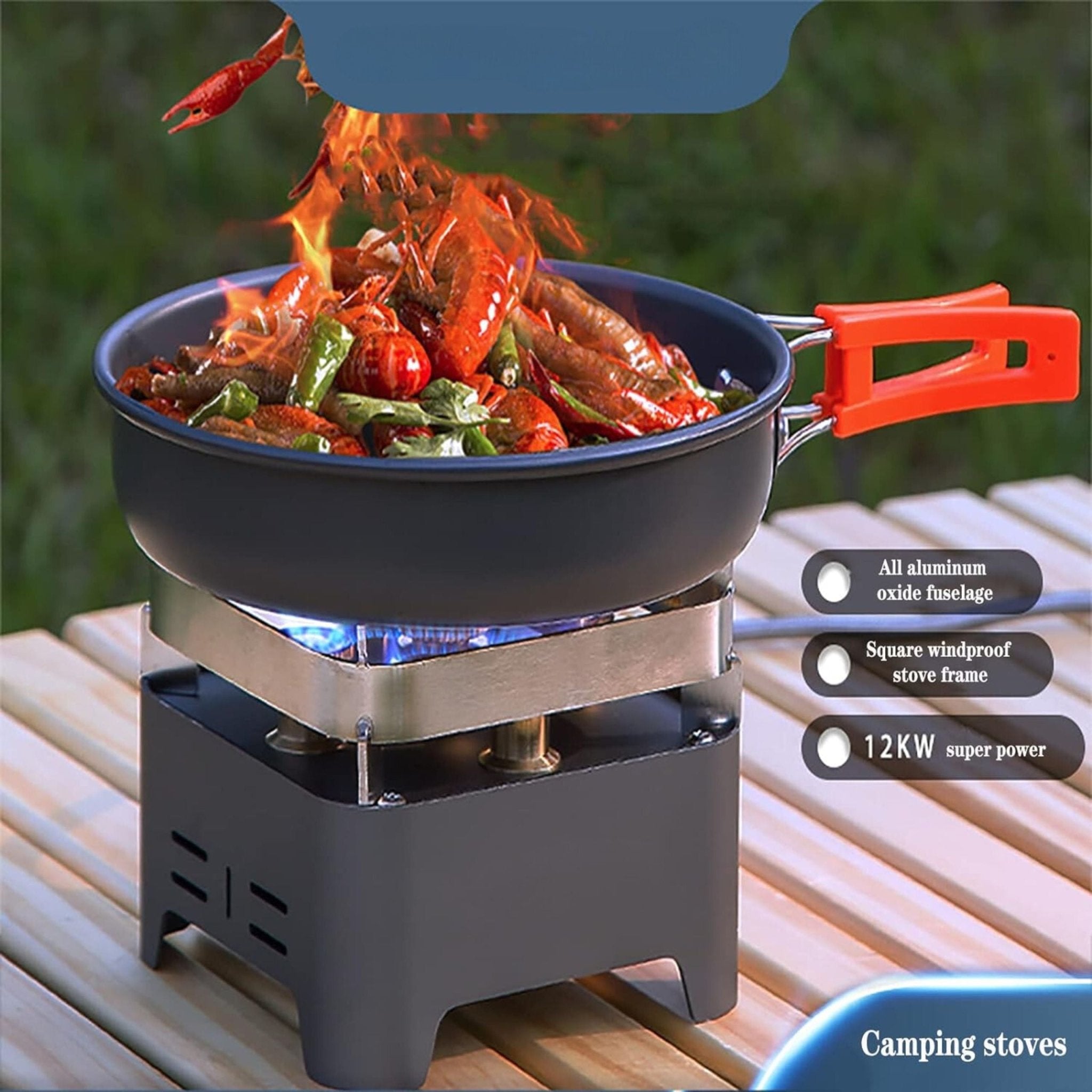 Camping Family Camping Stove 5 Burners 120000W CM-38490 - Gray