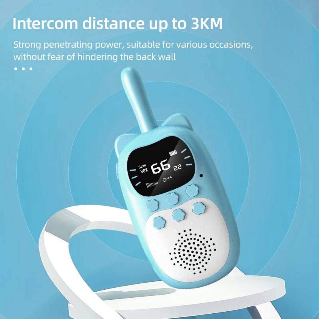 Children walkie talkie intercom blue and pink