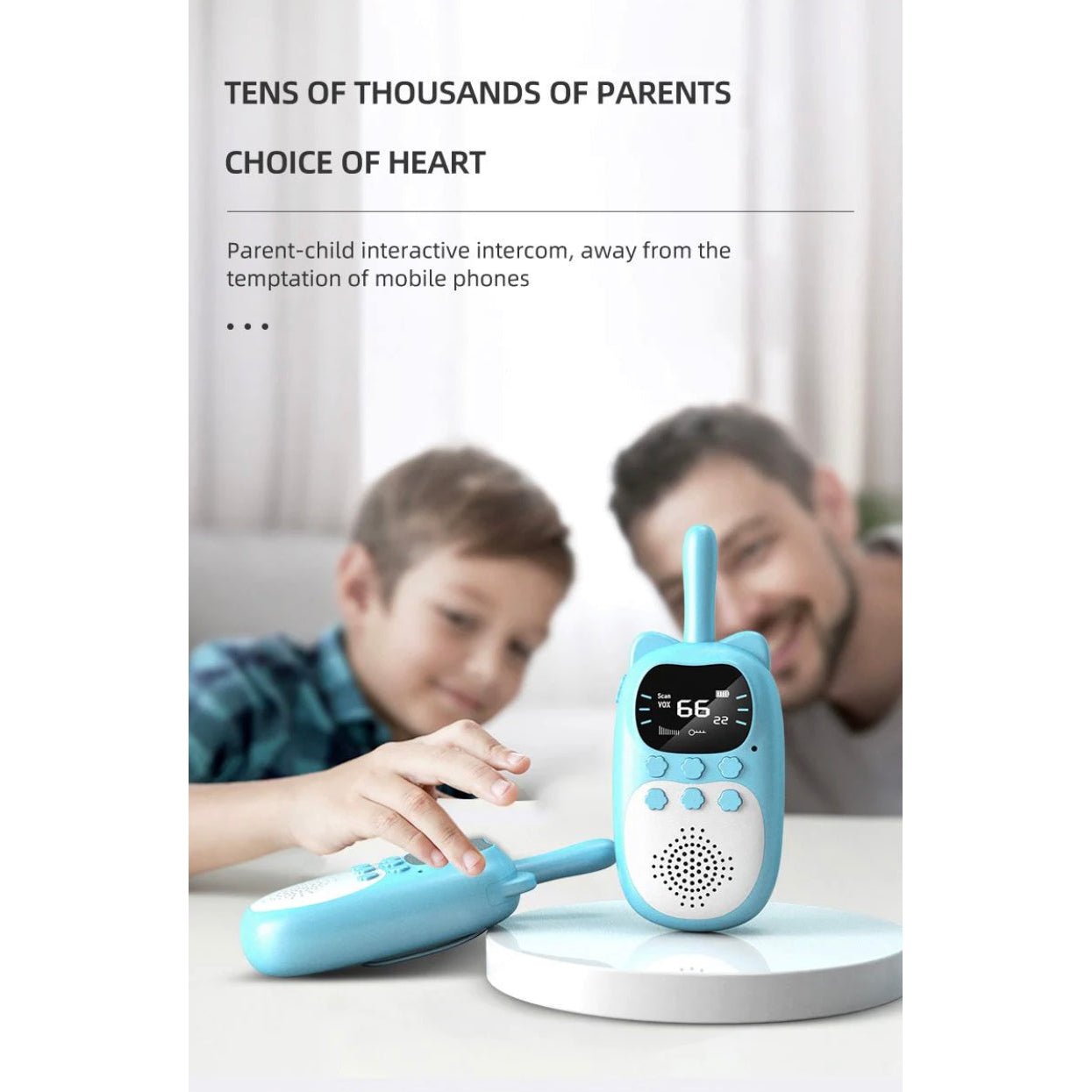 Children walkie talkie intercom blue and pink