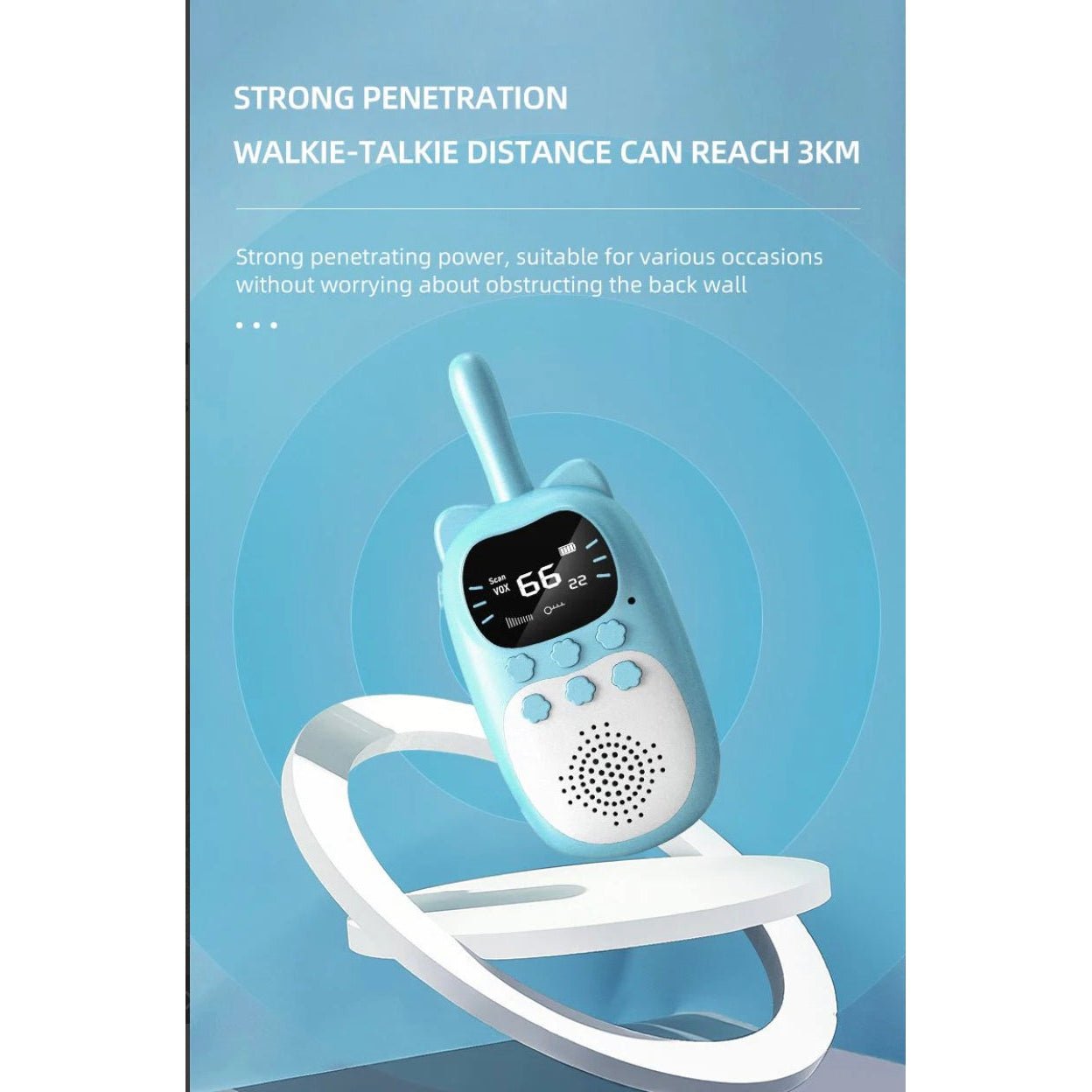 Children walkie talkie intercom blue and pink