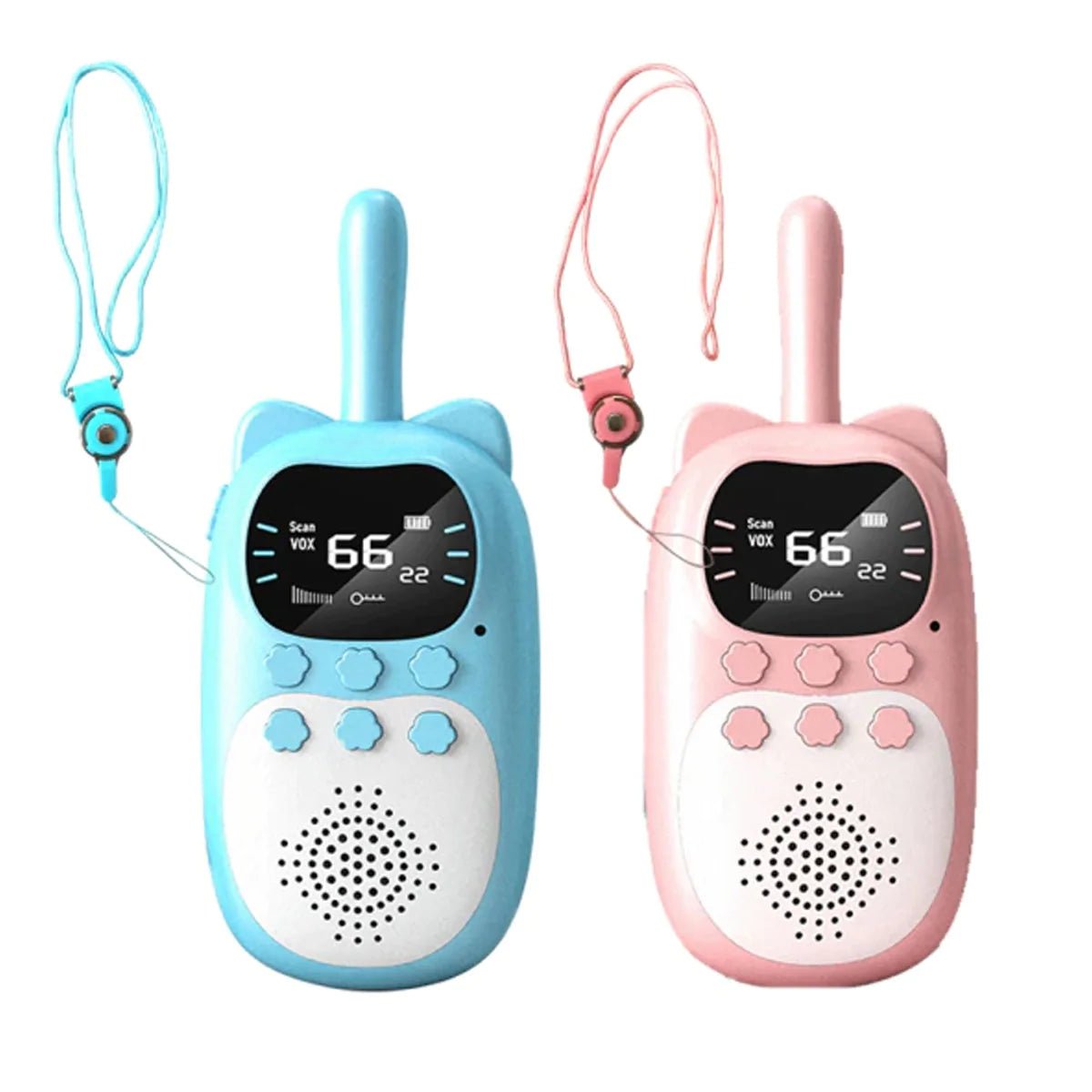 Children walkie talkie intercom blue and pink