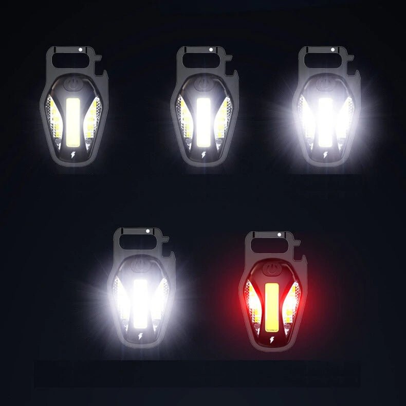 Cob Multi-Function Key Chain Light - Black