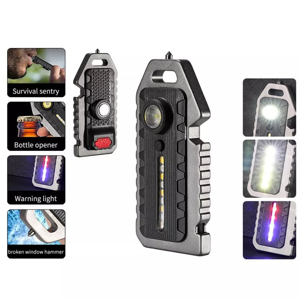 Cob Rechargable Keychain Light - W5136 -Black