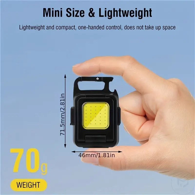 Cob Rechargeable Keychain Double Side Light - 3 - Black