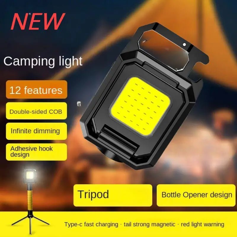 Cob Rechargeable Keychain Double Side Light - 3 - Black