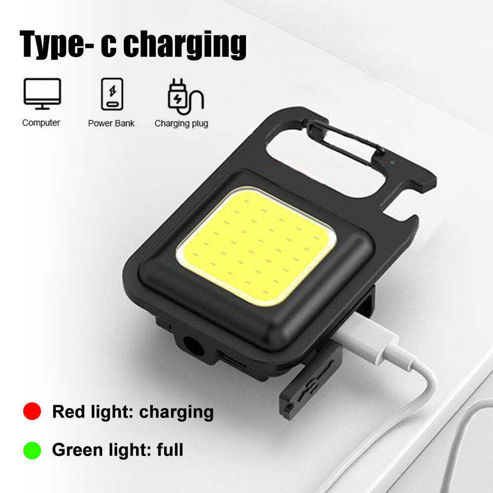 Cob Rechargeable Keychain Light - 2 - Black