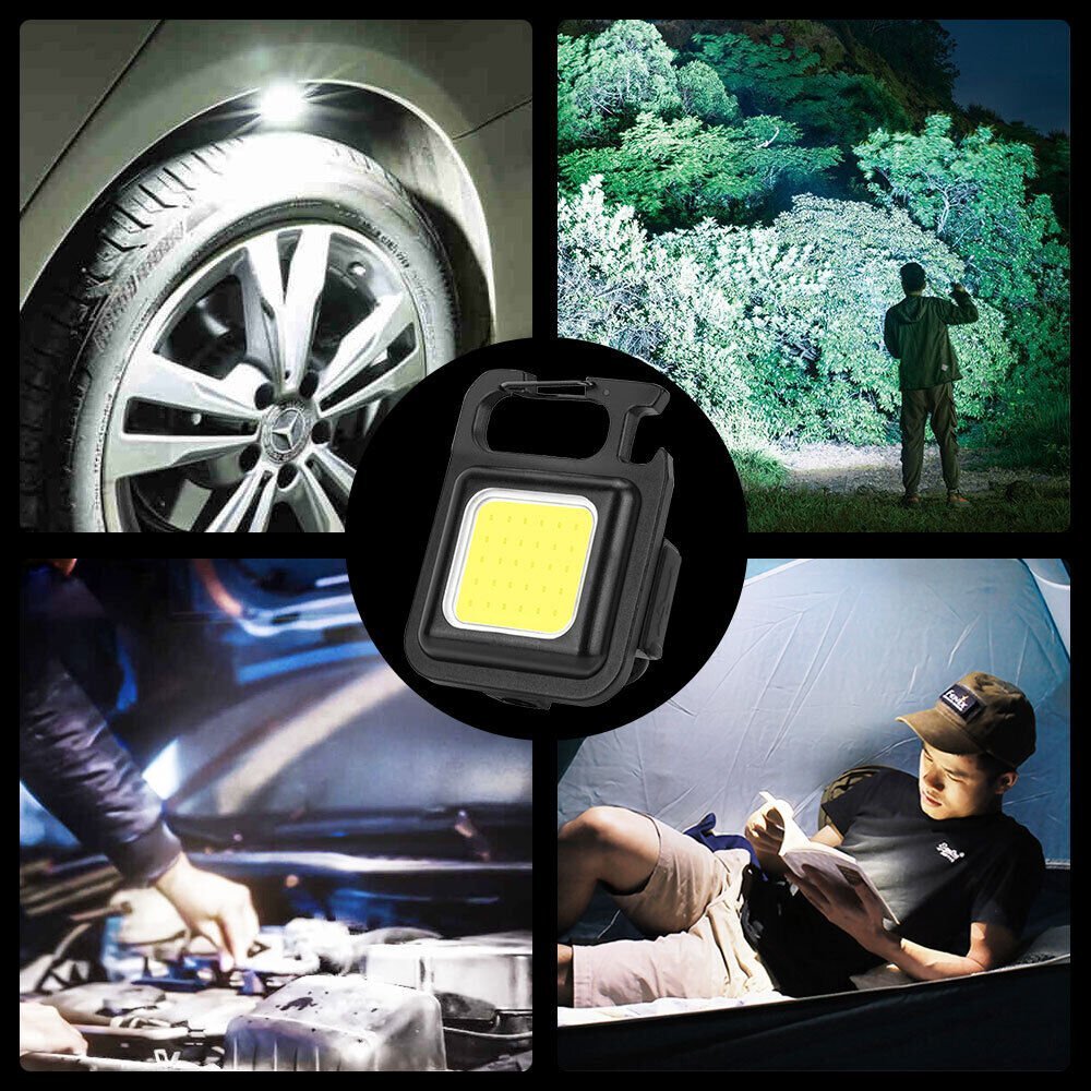Cob Rechargeable Keychain Light - 2 - Black