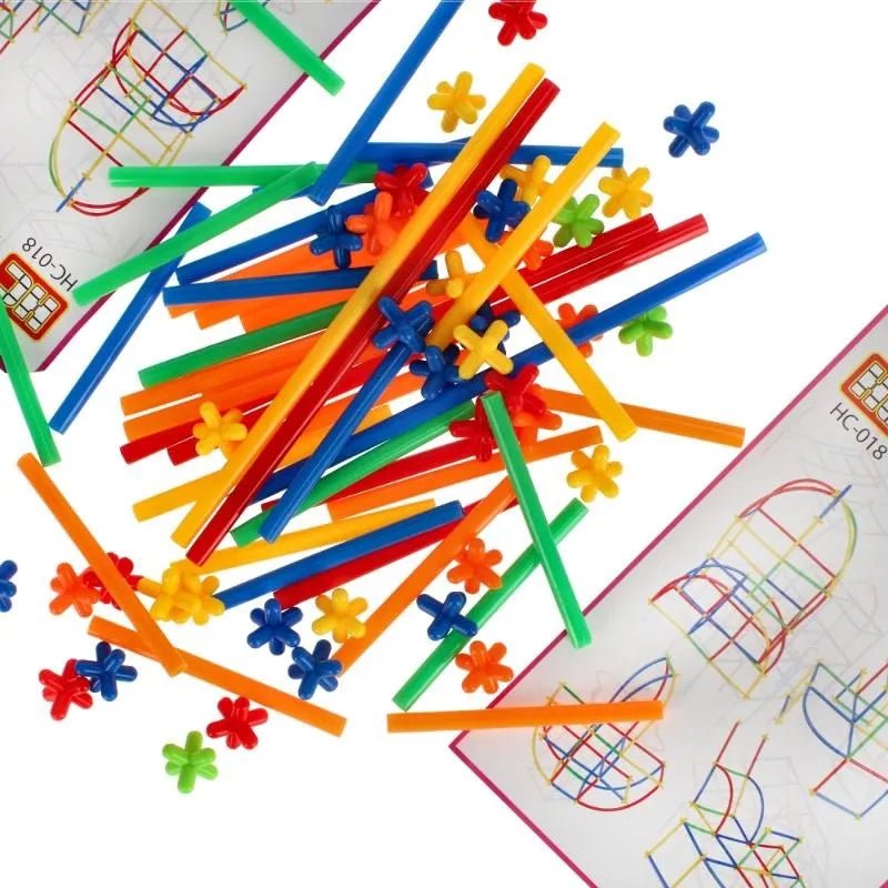Construction Blocks Straw Sticks Set 238 Pieces