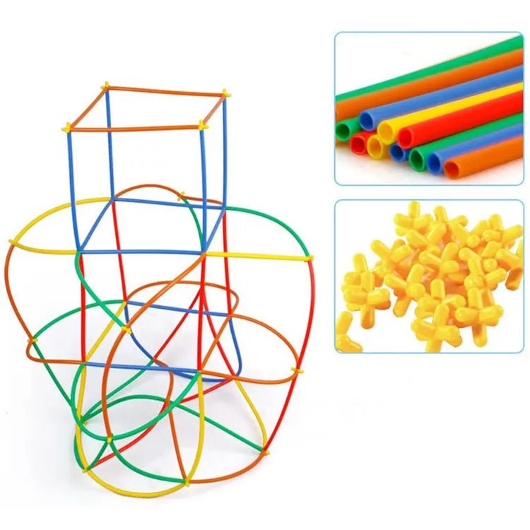 Construction Blocks Straw Sticks Set 238 Pieces
