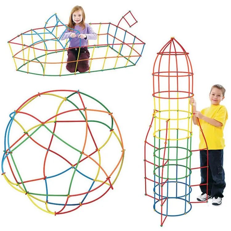 Construction Blocks Straw Sticks Set 238 Pieces