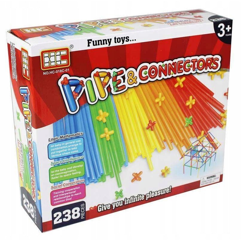 Construction Blocks Straw Sticks Set 238 Pieces