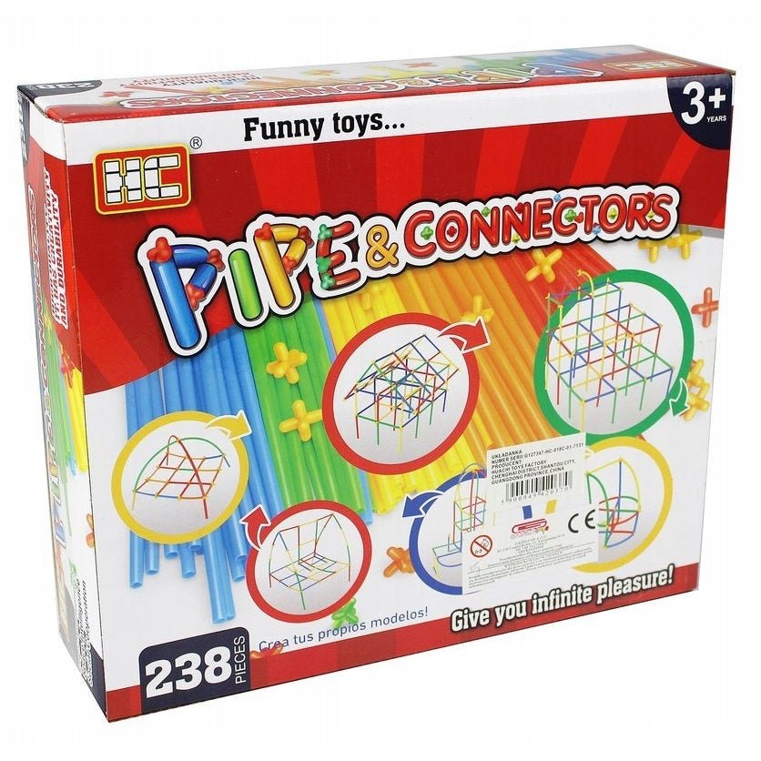Construction Blocks Straw Sticks Set 238 Pieces