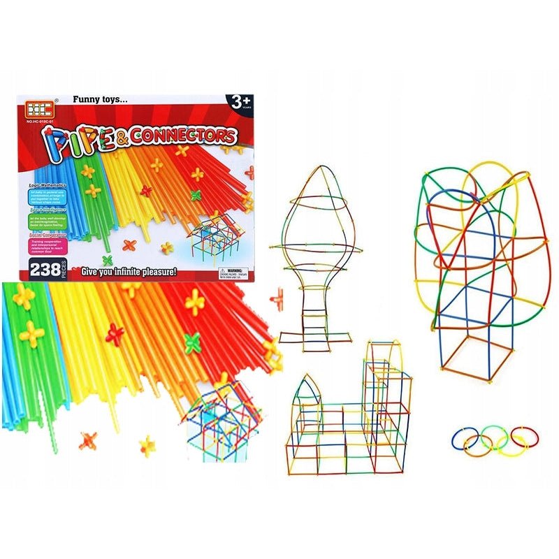 Construction Blocks Straw Sticks Set 238 Pieces