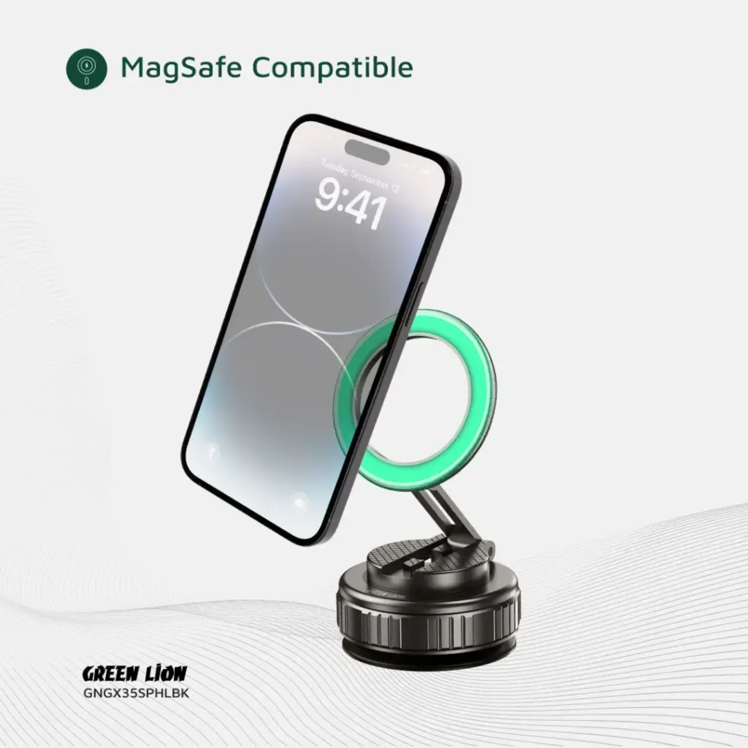 Green Lion GX-35 Suction Phone Holder - Black
