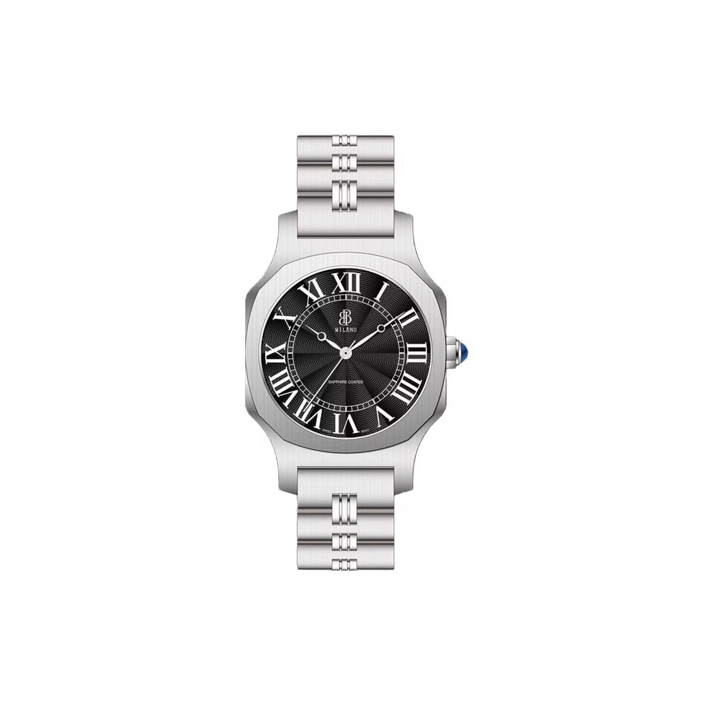 BBmilano Men's Neptune Latin Watch - Black