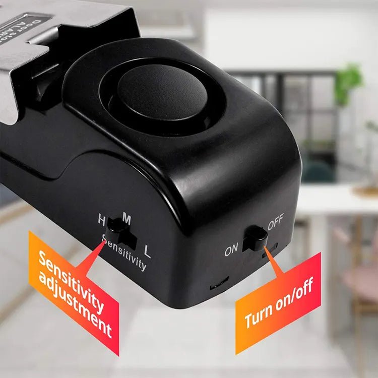 Door Stop Alarm - With Battery, Doorstop Safety Tools for Home - Black