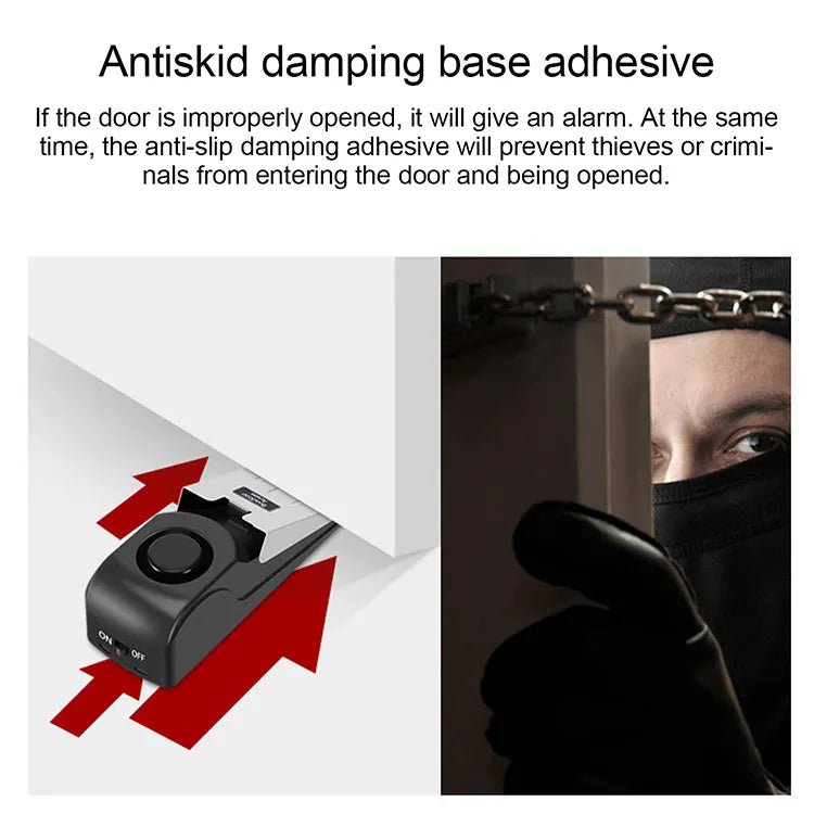 Door Stop Alarm - With Battery, Doorstop Safety Tools for Home - Black
