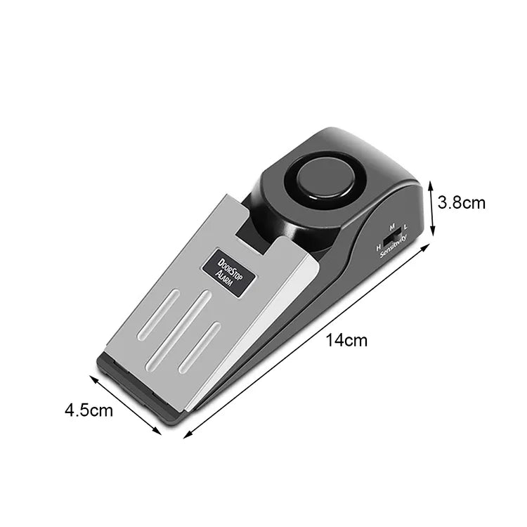 Door Stop Alarm - With Battery, Doorstop Safety Tools for Home - Black