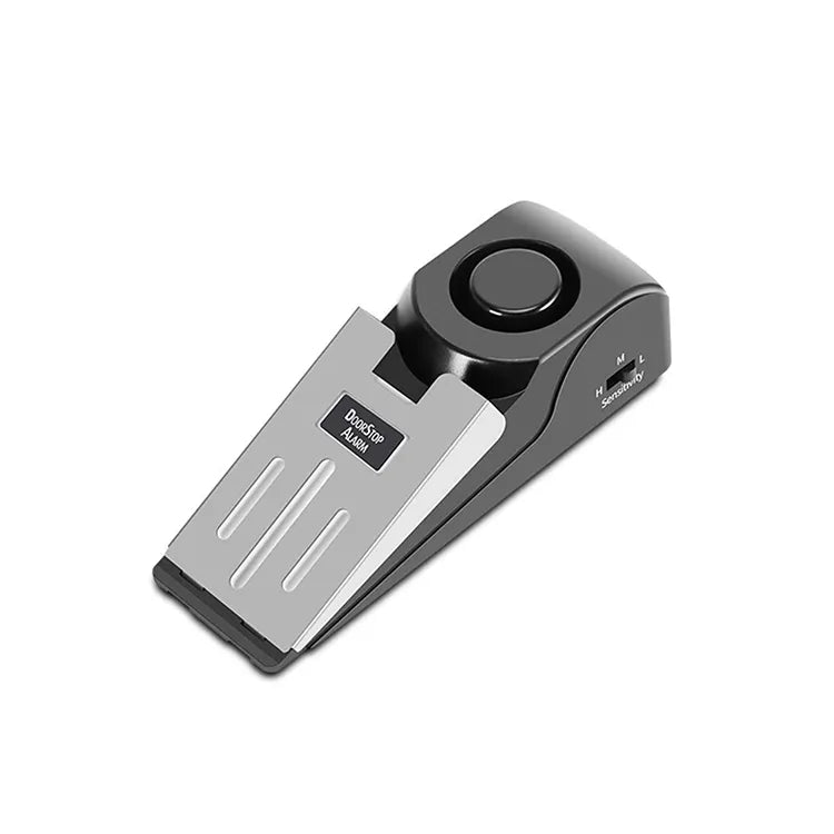 Door Stop Alarm - With Battery, Doorstop Safety Tools for Home - Black