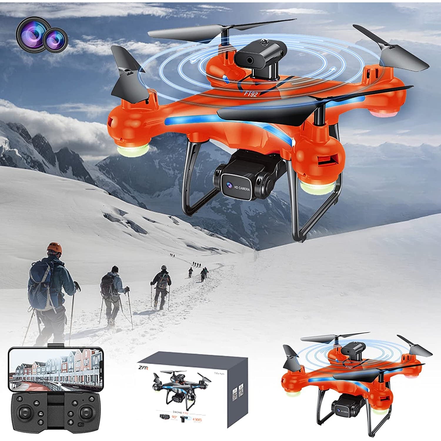 Drone F192 RC Helicopter HD Professional Dual Camera 4K