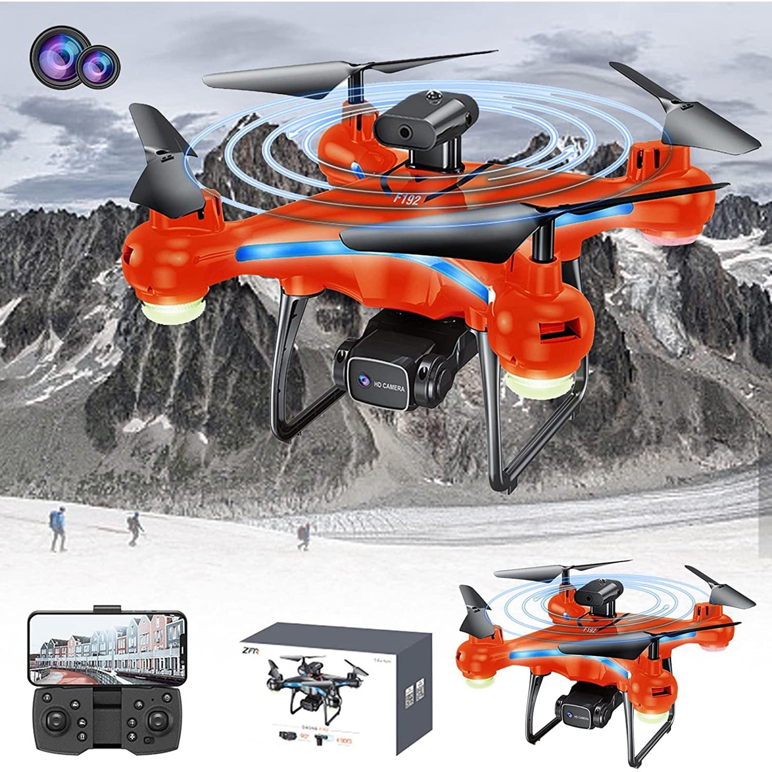 Drone F192 RC Helicopter HD Professional Dual Camera 4K