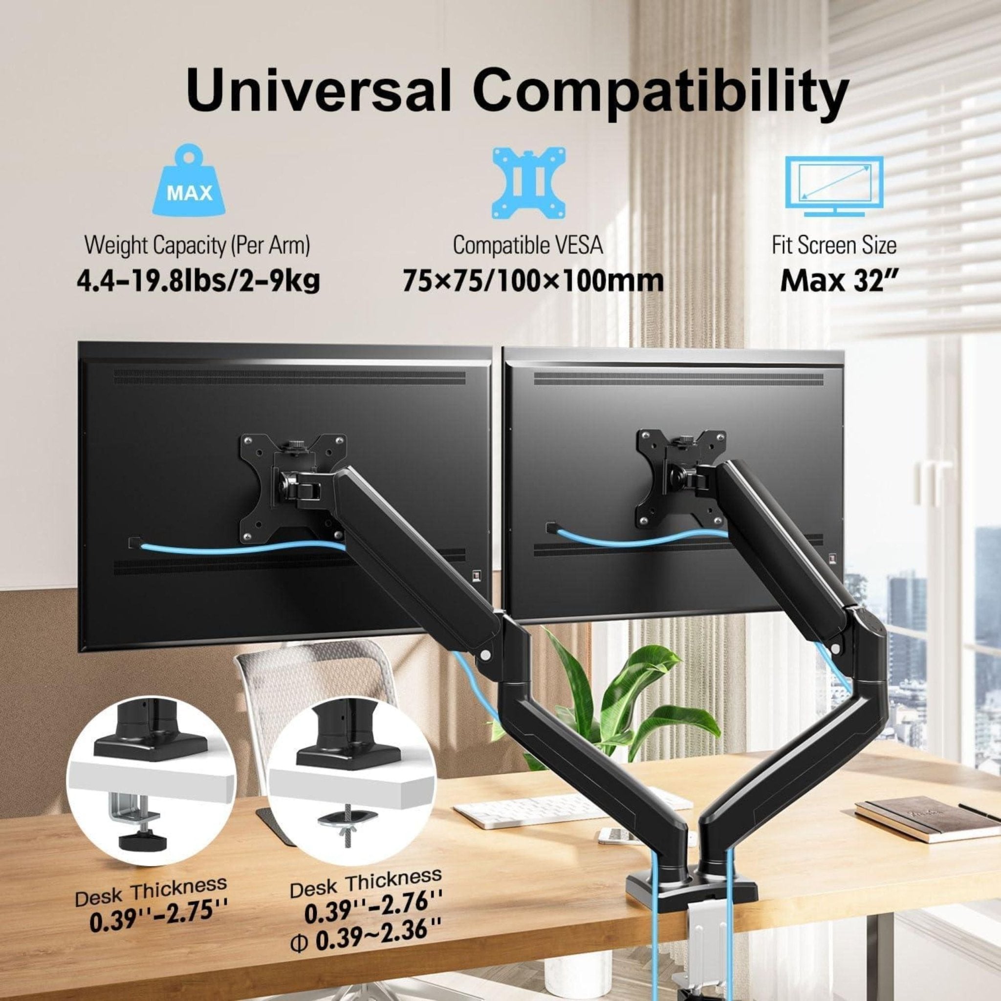 Dual Monitor Desk Mount M10 - 24