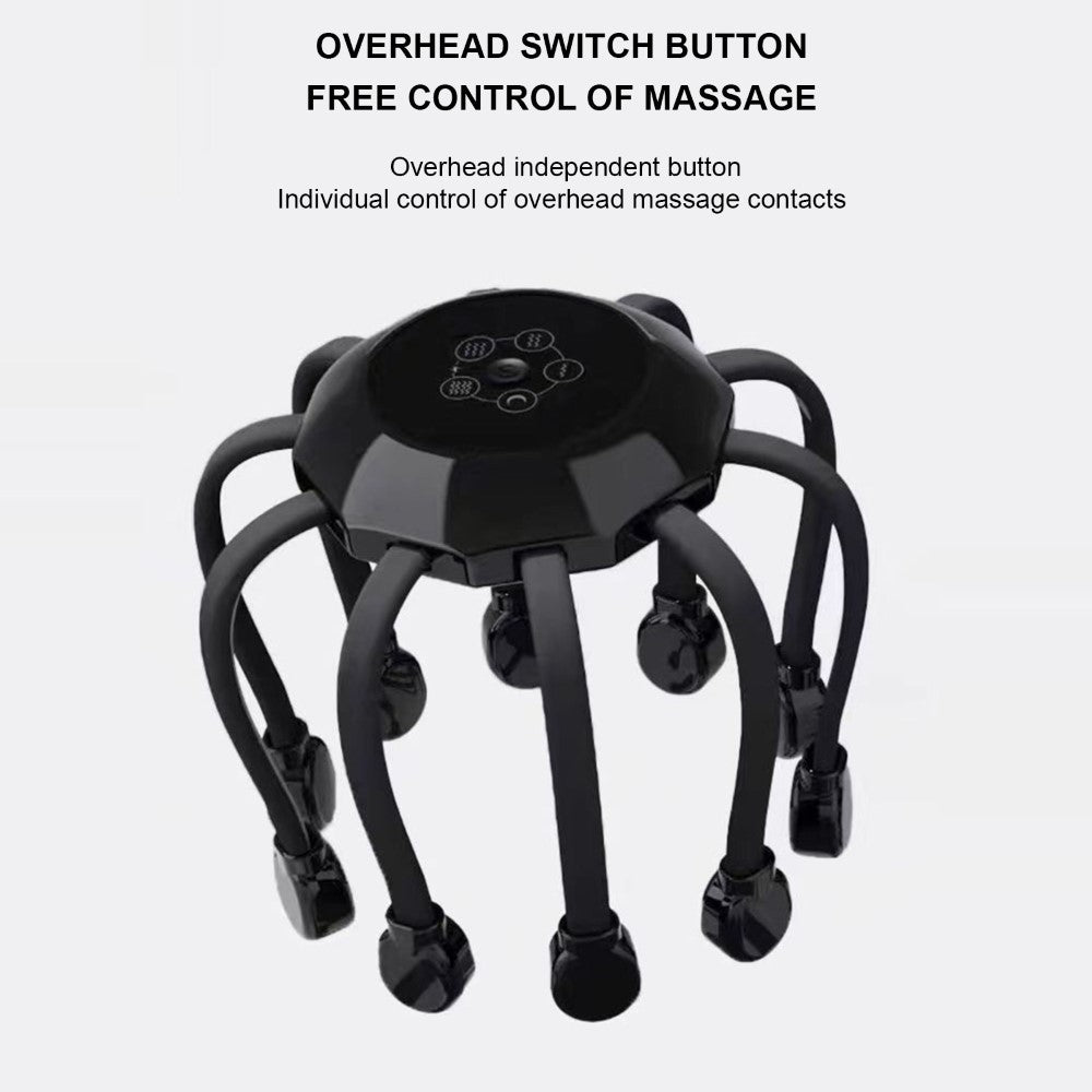Electric Vibration Octopus Head Massager - Black