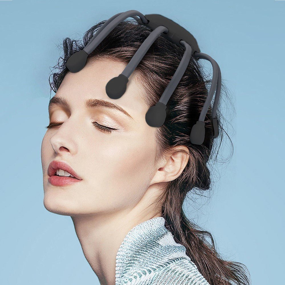 Electric Vibration Octopus Head Massager - Black