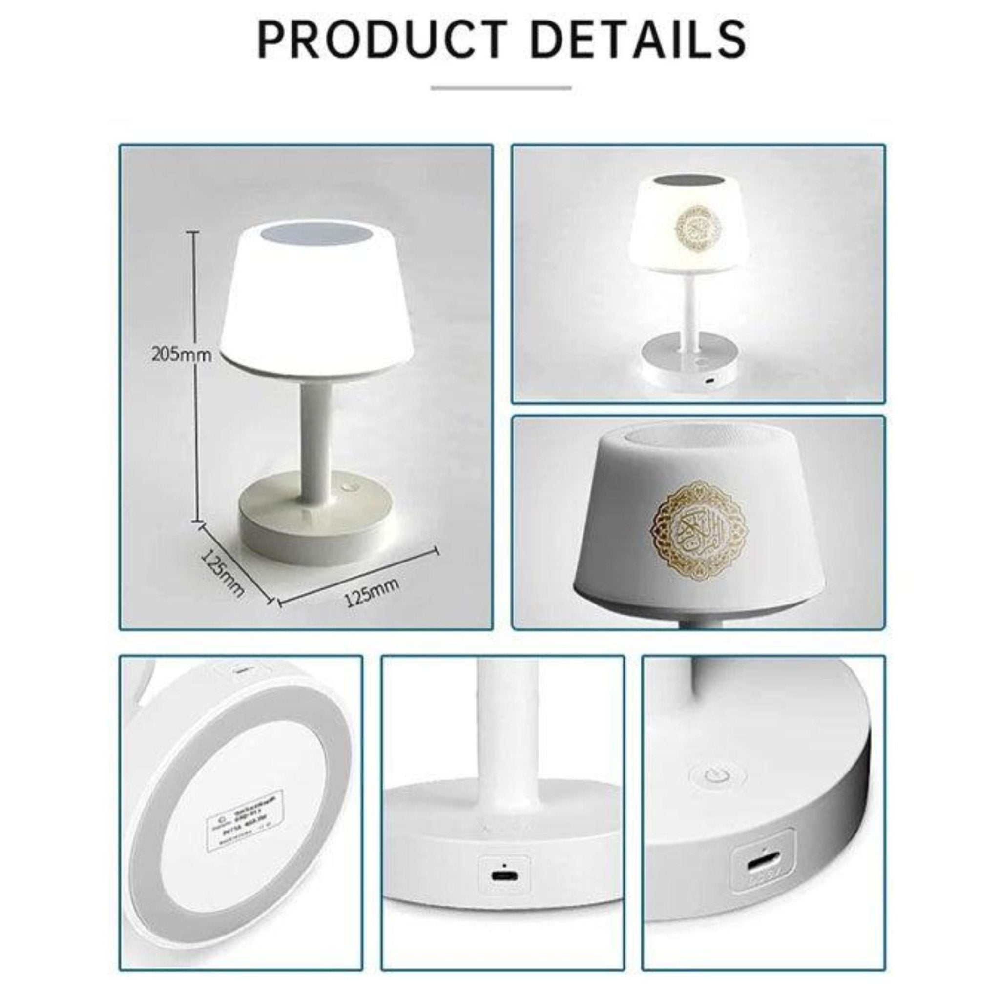 Equantu Desk lamp Azan Clock Quran Speaker - SQ917 - White
