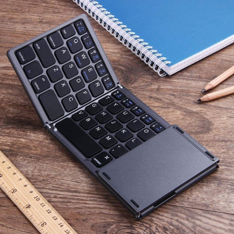 Foldable Bluetooth Keyboard With Touchpad B033 - Black